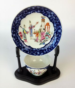 Fine Antique 18th Century Chinese Famille Rose Porcelain Tea Bowl & Saucer - 2