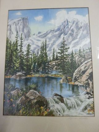 Vintage Signed Lyman Byxbe Painting Listed Colorado Rockies Artist Etching Large