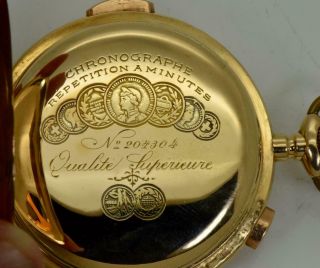 Imperial Russian 14k gold&enamel MINUTE Repeater watch.  Portrait of Alexander III 8