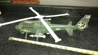 Vintage Processed Plastic Co.  7410 Plastic Army Green Helicopter Finger Trigger