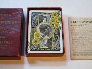 Vintage Game Of Yellowstone No.  1122 Very Early Card Game - Buffalo