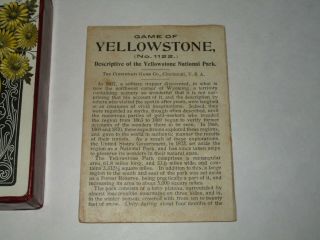 vintage GAME OF YELLOWSTONE No.  1122 VERY EARLY CARD GAME - BUFFALO 3