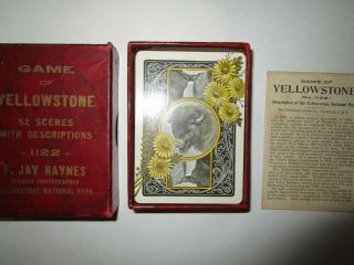 vintage GAME OF YELLOWSTONE No.  1122 VERY EARLY CARD GAME - BUFFALO 5