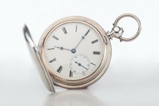 Antique Sterling Silver Patek,  Philippe & Co Pocket Watch