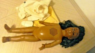 RARE 1960 Vintage Chatty Cathy African American Doll w/ Tagged Outfit no string 11