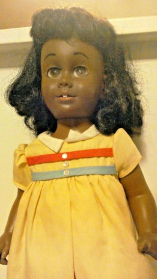 Rare 1960 Vintage Chatty Cathy African American Doll W/ Tagged Outfit No String