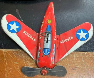 Vintage Ohio Art Wind - Up Tin Toy Coast Guard Uscg Seaplane Airplane