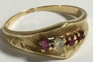 Antique 14k Gold Fashion Heavy Size 9 Designer Ring 3.  8 Grams (fine Jewelry)