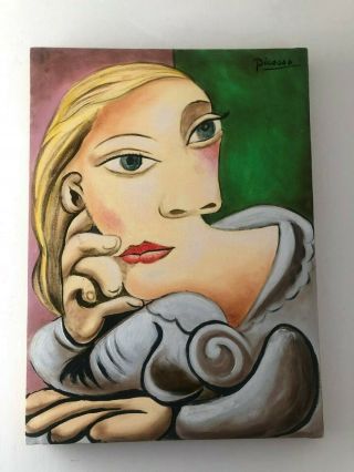 Pablo Picasso Spanish Artist Oil Painting On Canvas Signed 20  X 27.  5