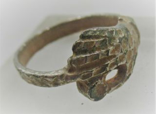 Late Medieval Silver Fede Ring Clasped Hand Detector Finds