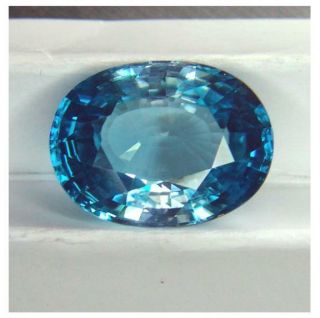 " Rare " Large Untreated Cambodian Vvs Top Blue Zircon Oval 22.  90ct.