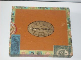 Vintage Romeo Y Julieta Habana Wooden Cigar Box Cuba 1912 Seal