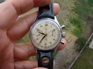 Vintage Lemania 105 Military Chronograph Cal 1270 1950’s Steel Watch Serviced 2