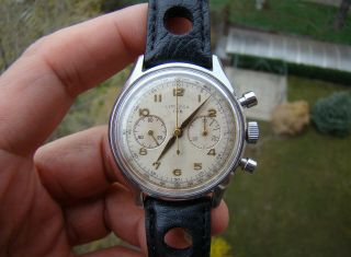 Vintage Lemania 105 Military Chronograph Cal 1270 1950’s Steel Watch Serviced 3