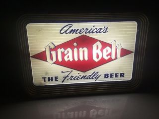 Vintage Grain Belt Beer Reverse On Glass Sign