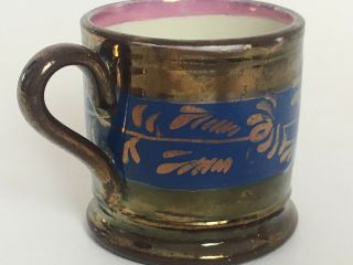 Antique Copper Luster Ware Mug By Allertons Longton or Sutherland England 1890 2