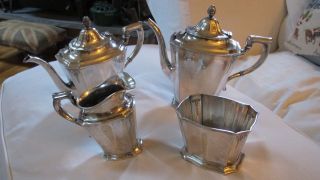 Vintage Gorham Silverplate Coffee Pot,  Tea Pot,  Sugar Bowl And Creamer.
