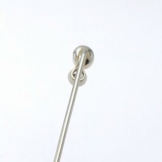 Art Deco 18k White Gold 4.  8mm Akoya Pearl 1/3ct Mine Cut Diamond Stick Pin 3