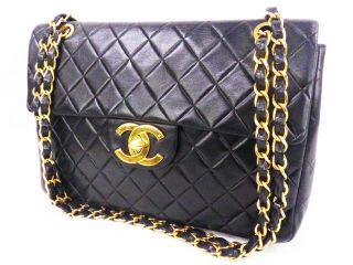 100 Auth Chanel Vintage Jumbo Xl Flap Bag Maxi Chain Shoulder Quilted Ghww34