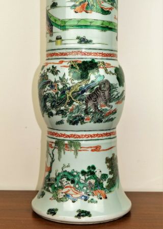 Rare Large Antique Chinese Porcelain Famille Verte Vase Marked. 5