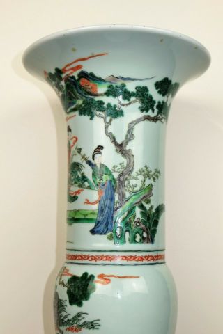 Rare Large Antique Chinese Porcelain Famille Verte Vase Marked. 8