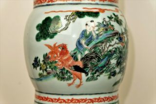 Rare Large Antique Chinese Porcelain Famille Verte Vase Marked. 9