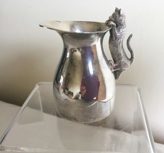 Vintage London Hallmarked Solid Silver Cat Cream / Milk Jug Peter Nicholas 1988