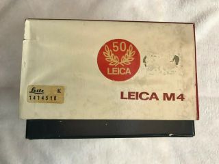 Vintage Leica M4 35mm Rangefinder Camera 50 Jahre Anniversary 2