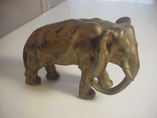 Antique Gilt Metal Bronze Elephant Statue Figure