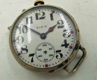 Vintage Ww1 Elgin Rare Military Trench / Pilot Watch Named