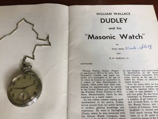 Dudley Watch Model 1 14kt Chain And Book Signed By Author