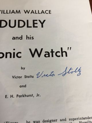 dudley watch model 1 14kt chain and book signed by author 3
