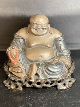 Antique Chinese Lacquer Figure Of Buddha 19/20th Century Signed Foochow福州