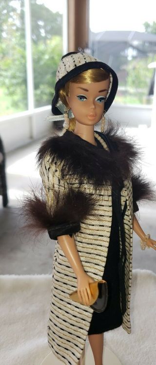 Vintage Barbie Clone Fab - Lu Shillman Rare Jacket Coat Hat Metallic Dressy Fur