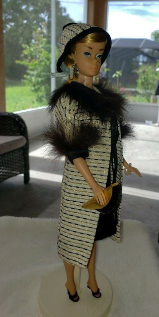 Vintage Barbie CLONE FAB - LU Shillman RARE Jacket Coat Hat Metallic Dressy Fur 5