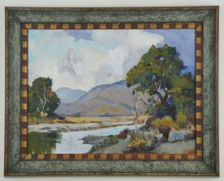Vintage Oil Painting Listed California Artist Anna G.  E.  Simmons (1894 - 1973)