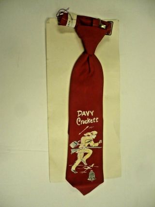 Vintage Davy Crockett Red Childs Pre - Made Tie Knot,  Mic,