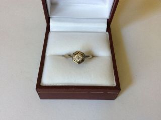 Antique Art Deco 14k White Gold.  20 Carat Diamond Engagement Ring Size 5 1/4