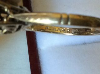 Antique Art Deco 14K White Gold.  20 Carat Diamond Engagement Ring Size 5 1/4 6
