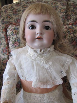 Antique German Kestner K Bisque Head Doll W/ Composition Jointed Body 23 " Tall