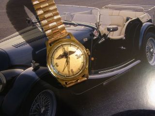 Morgan Plus 4.  Wristwatch,  Hand Winding,  Date.  1950 - 1958.  Vintage Car,  Classic Car