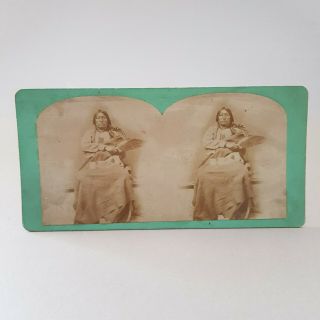 Antique Stereoview Of Sioux Chief Spotted Tail,  Hamilton&hoyt,  Ca.  1872