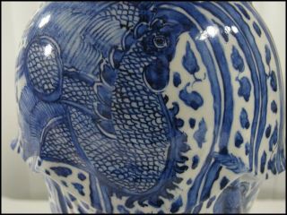 Chinese? Japanese? Large Porcelain Blue & White Quanyin Kwan Yin Statue Figure 10