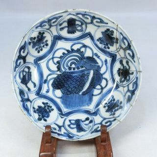 F442: Real Old Chinese Porcelain Plate Called Kosometsuke W/reference Value.