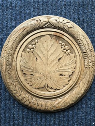 Antique Carved Bread Board Farmhouse Kitchenalia Unusual Leaf Carving