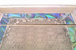 Extremely Rare Solid Silver Mother Of Pearl & Abalone Victorian Card Case c1888 6