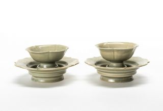 A Chinese Song Shipwreck Antique Celadon Glazed Teacups