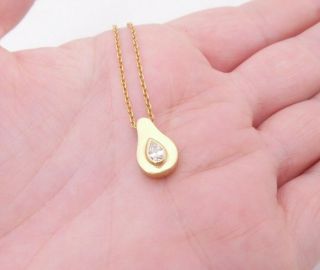 18ct Gold Pear Drop Diamond Pendant On Chain,  18k 750