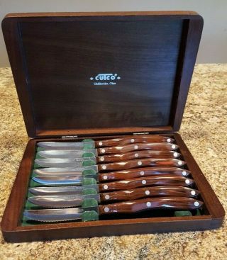 Vintage Cutco 1059 Dd® Serrated Steak Knife Set Of 8 In Walnut Box: Exc Cond