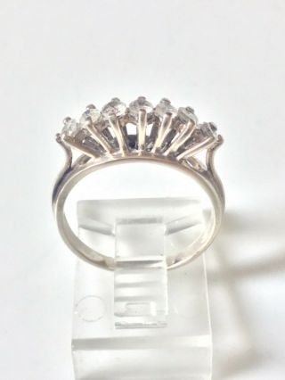 1945’s Vintage Antique Palladium & 0.  35 Ctw.  Diamond Engagement Ring Size 6.  5